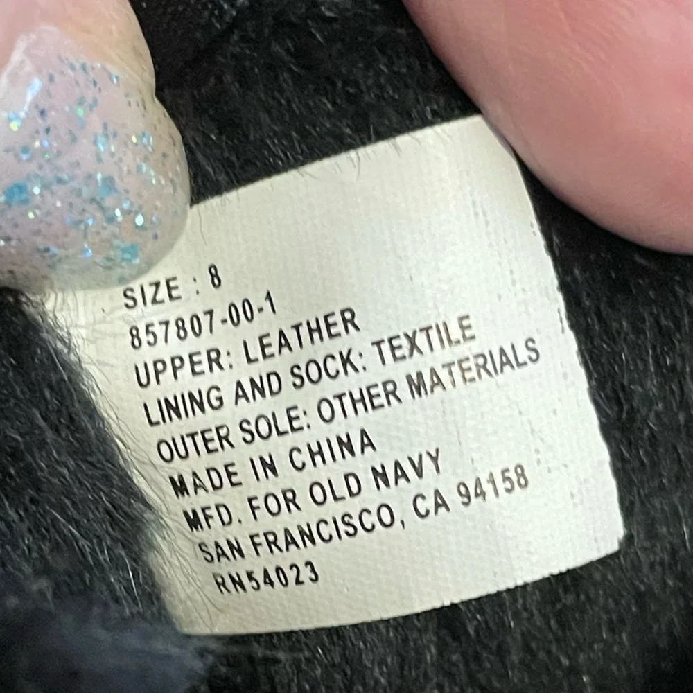Old Navy black suede faux shearling boots size 8